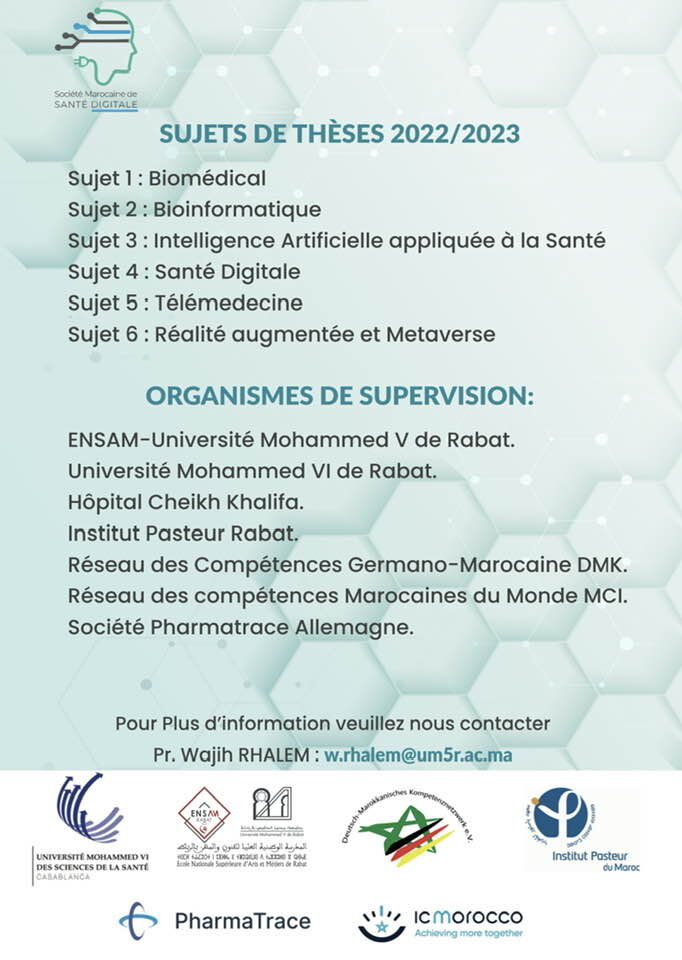 Sujets de thèses à titre de l’année universitaire 2022/2023